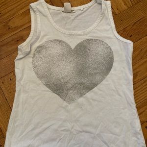 White Sliver Heart shirt